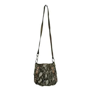 B.Makowsky snake print leather crossbody bag